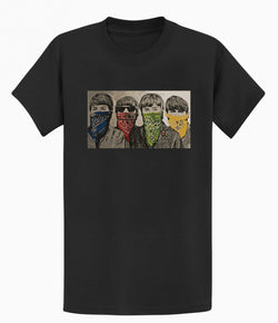 Image of Banksy Unisex T-shirt  - Beatles with Bandanas