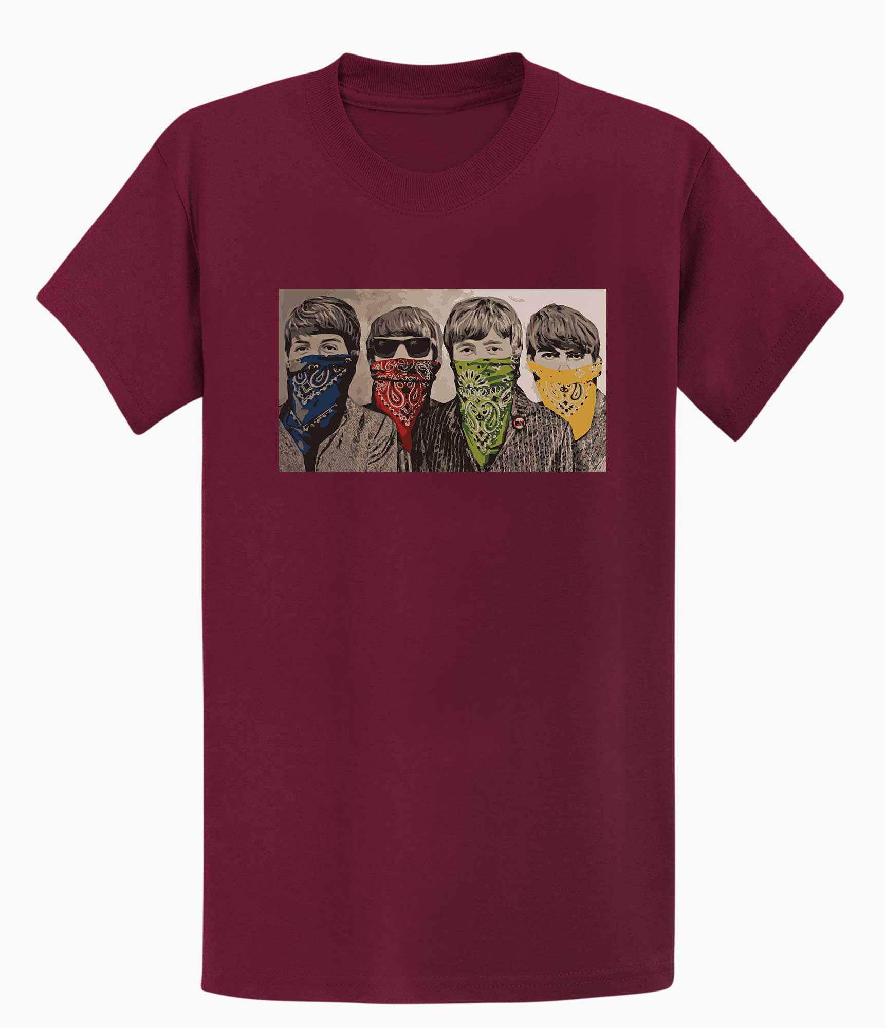 Image of Banksy Unisex T-shirt  - Beatles with Bandanas Banksy-Apparel