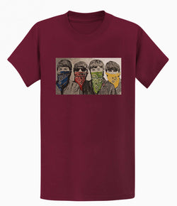 Image of Banksy Unisex T-shirt  - Beatles with Bandanas