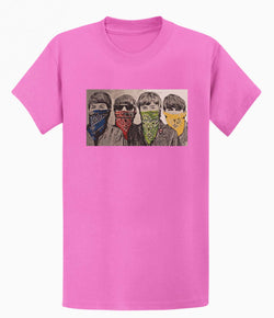 Image of Banksy Unisex T-shirt  - Beatles with Bandanas