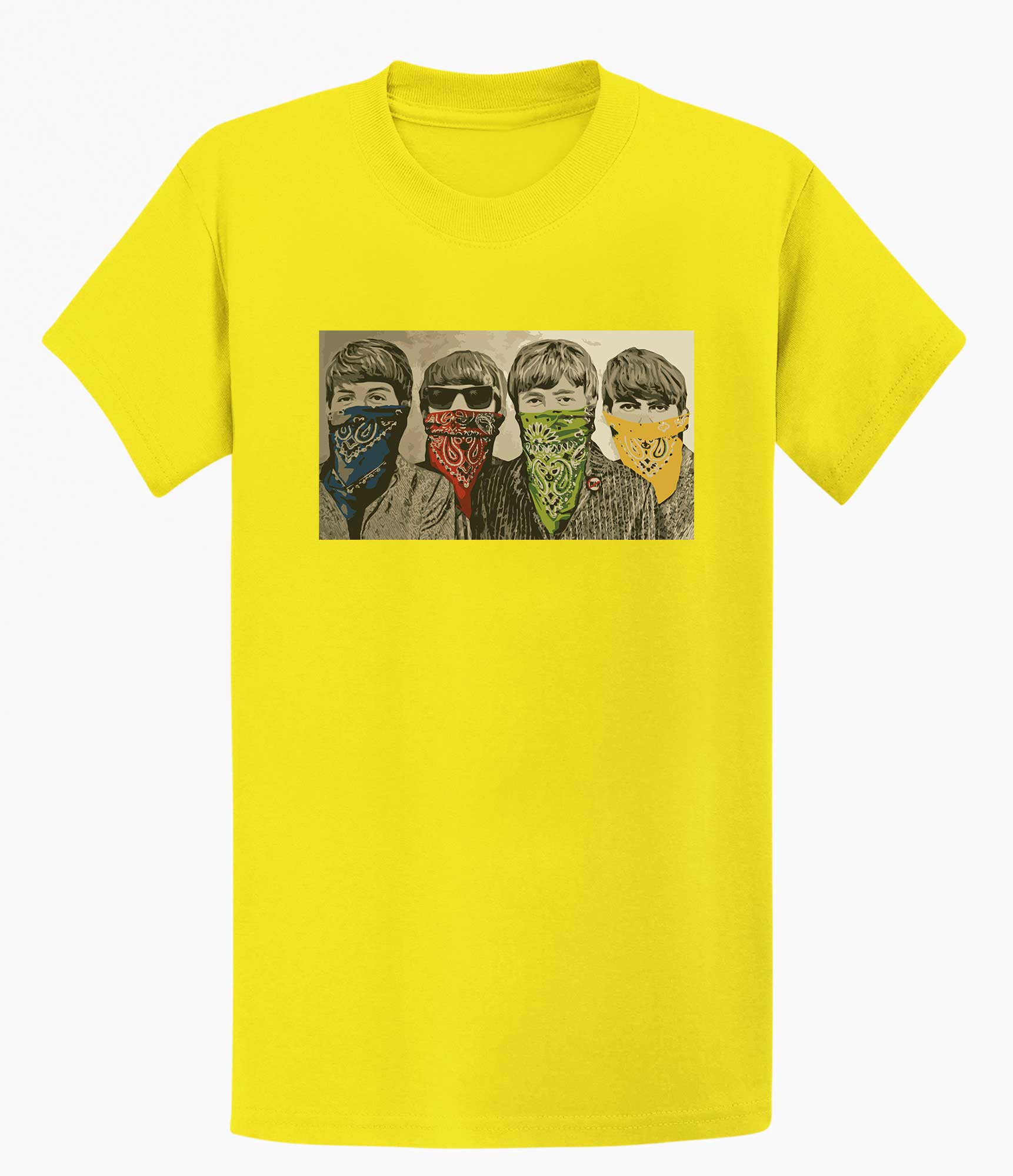Image of Banksy Unisex T-shirt  - Beatles with Bandanas Banksy-Apparel