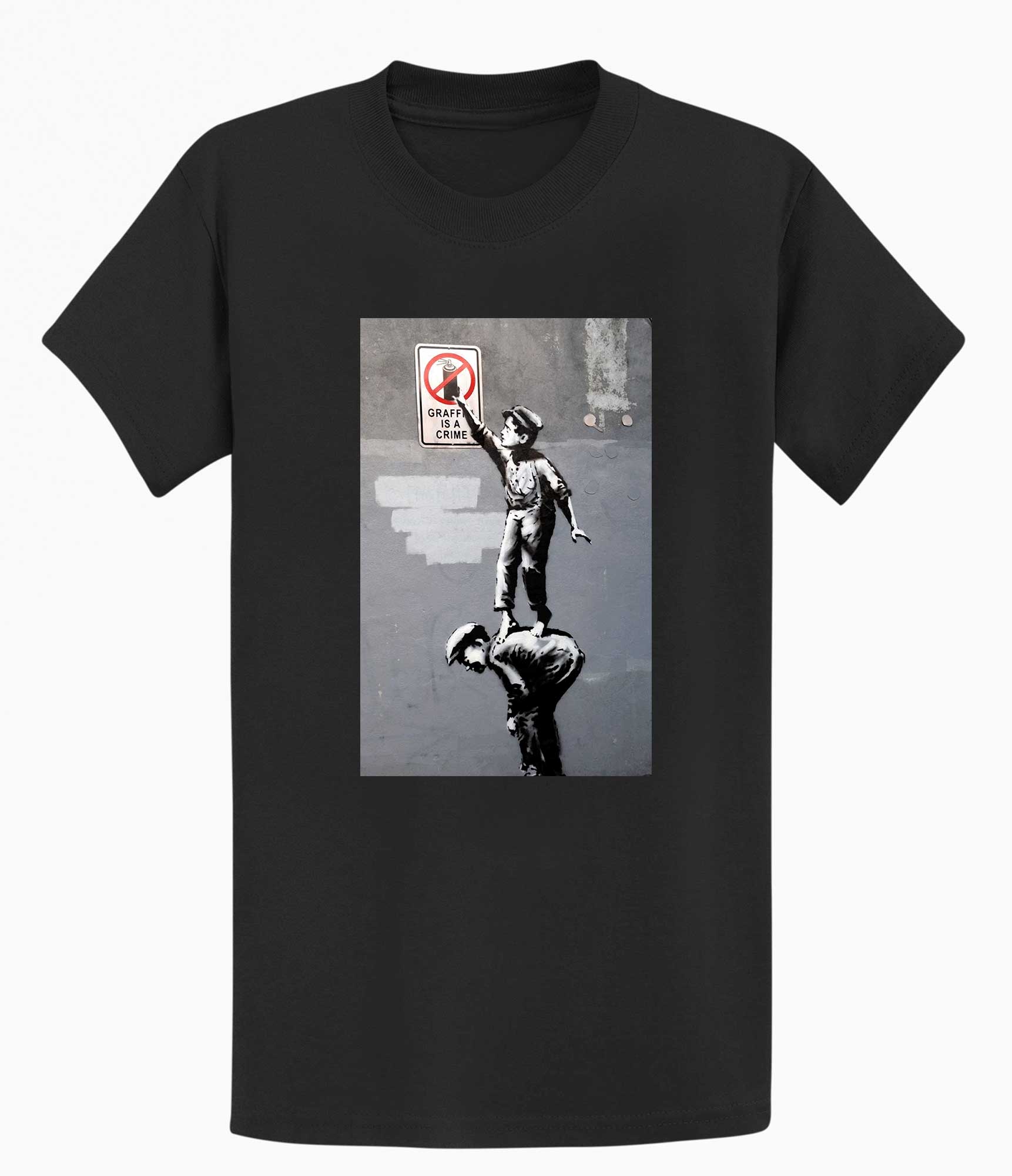 Image of Banksy Unisex T-Shirt - Graffiti is a Crime Banksy-Apparel