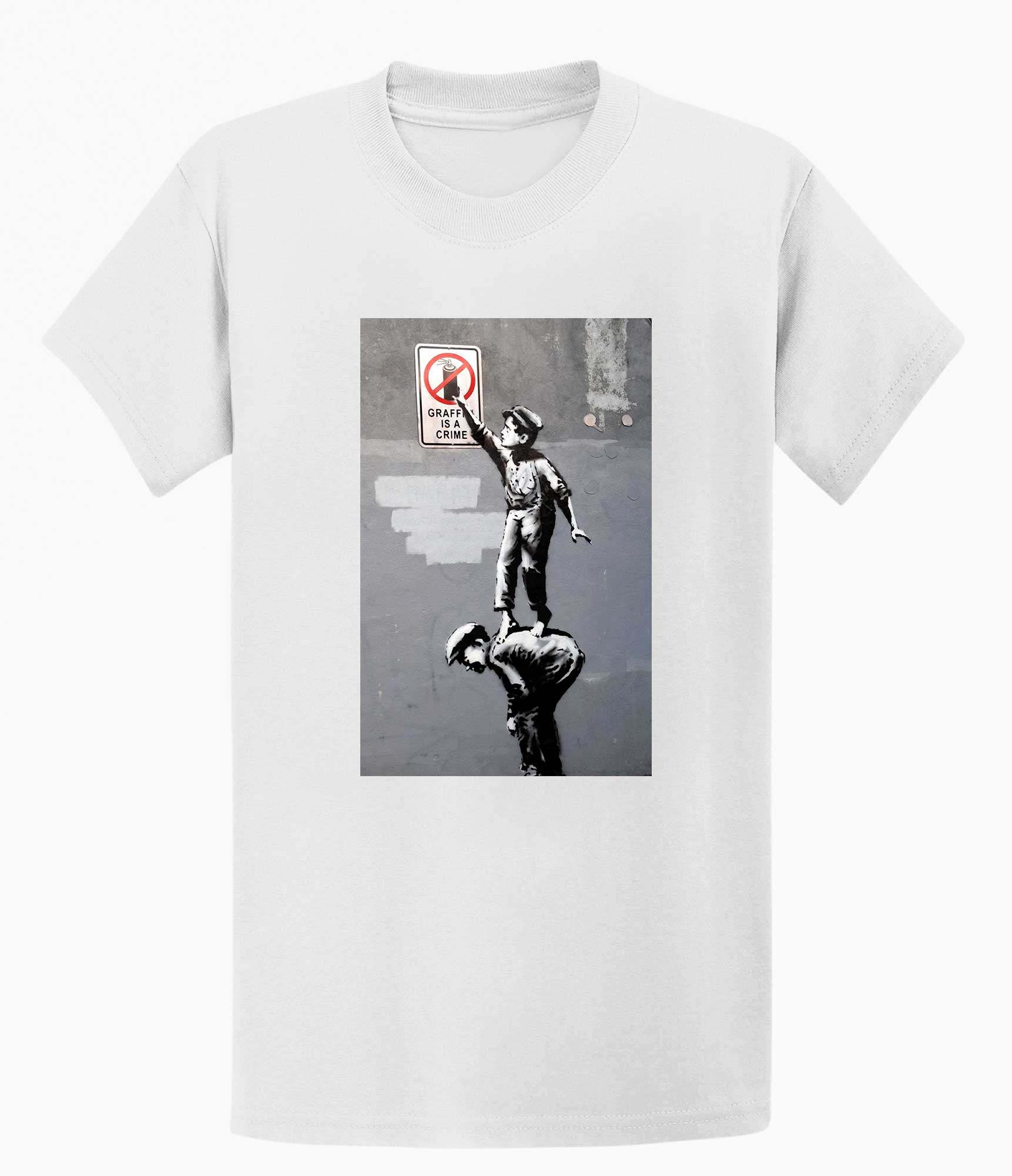 Image of Banksy Unisex T-Shirt - Graffiti is a Crime Banksy-Apparel