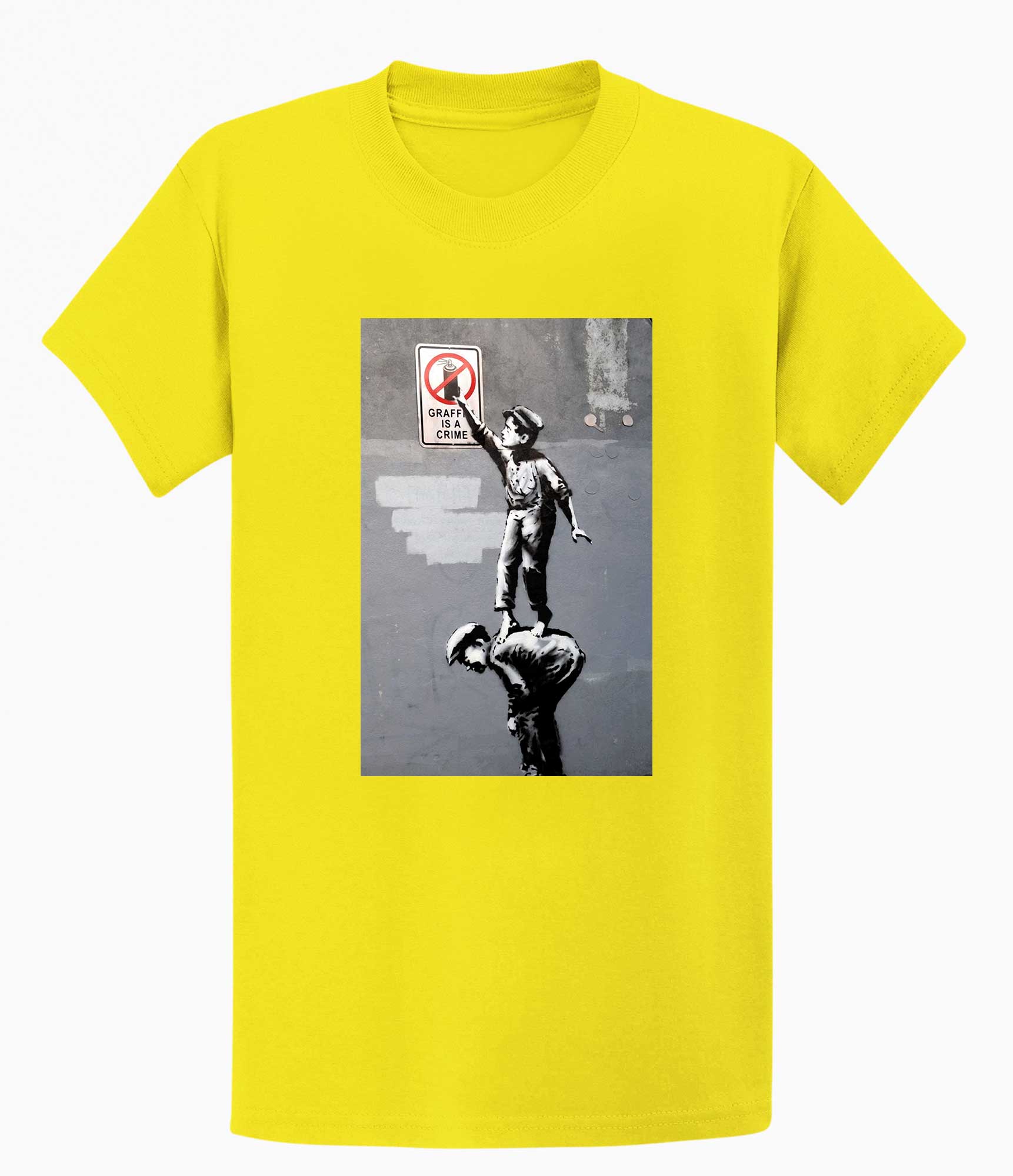 Image of Banksy Unisex T-Shirt - Graffiti is a Crime Banksy-Apparel