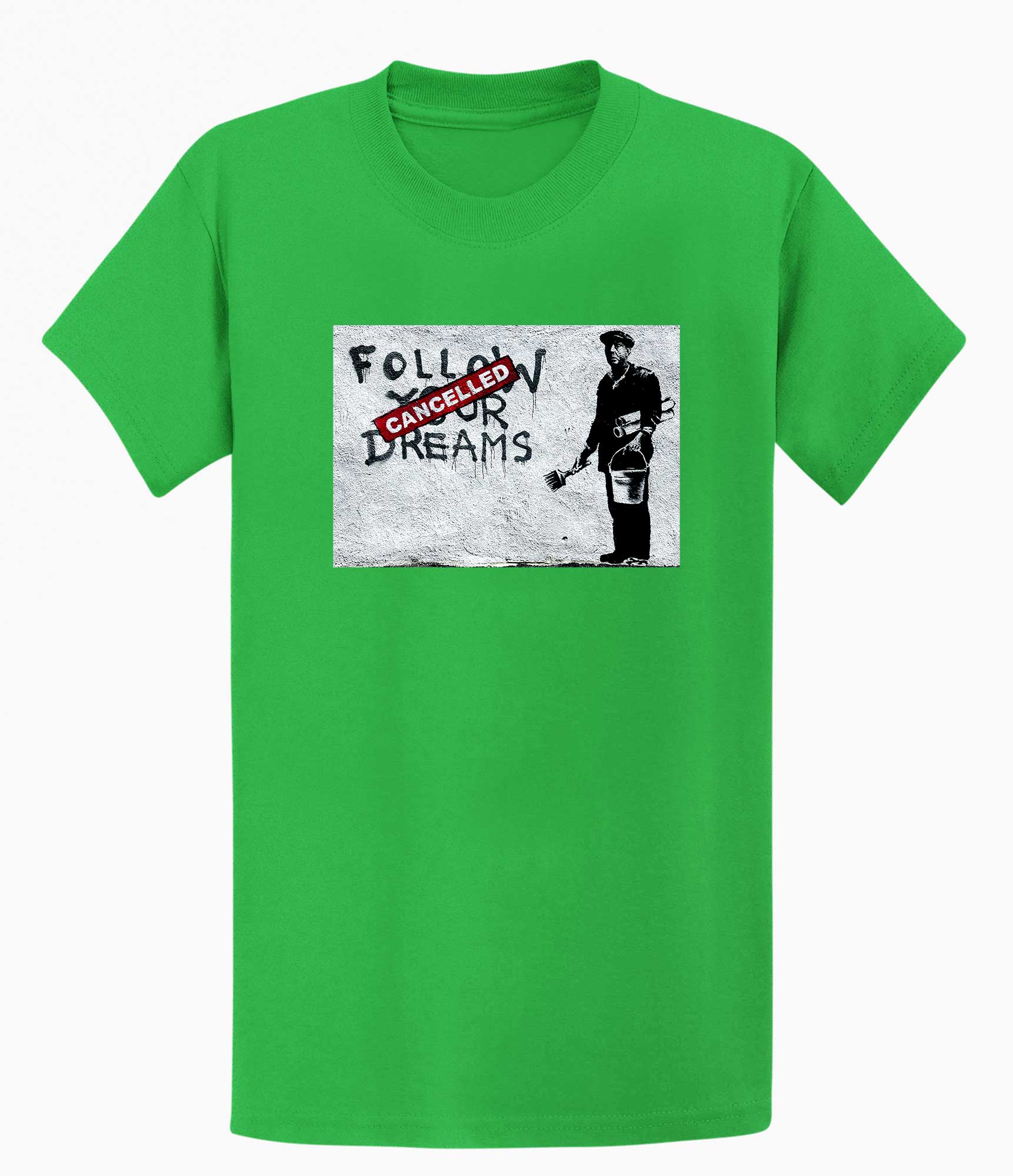 Image of Banksy T-shirt - Follow Your Dreams/Cancelled Banksy-Apparel