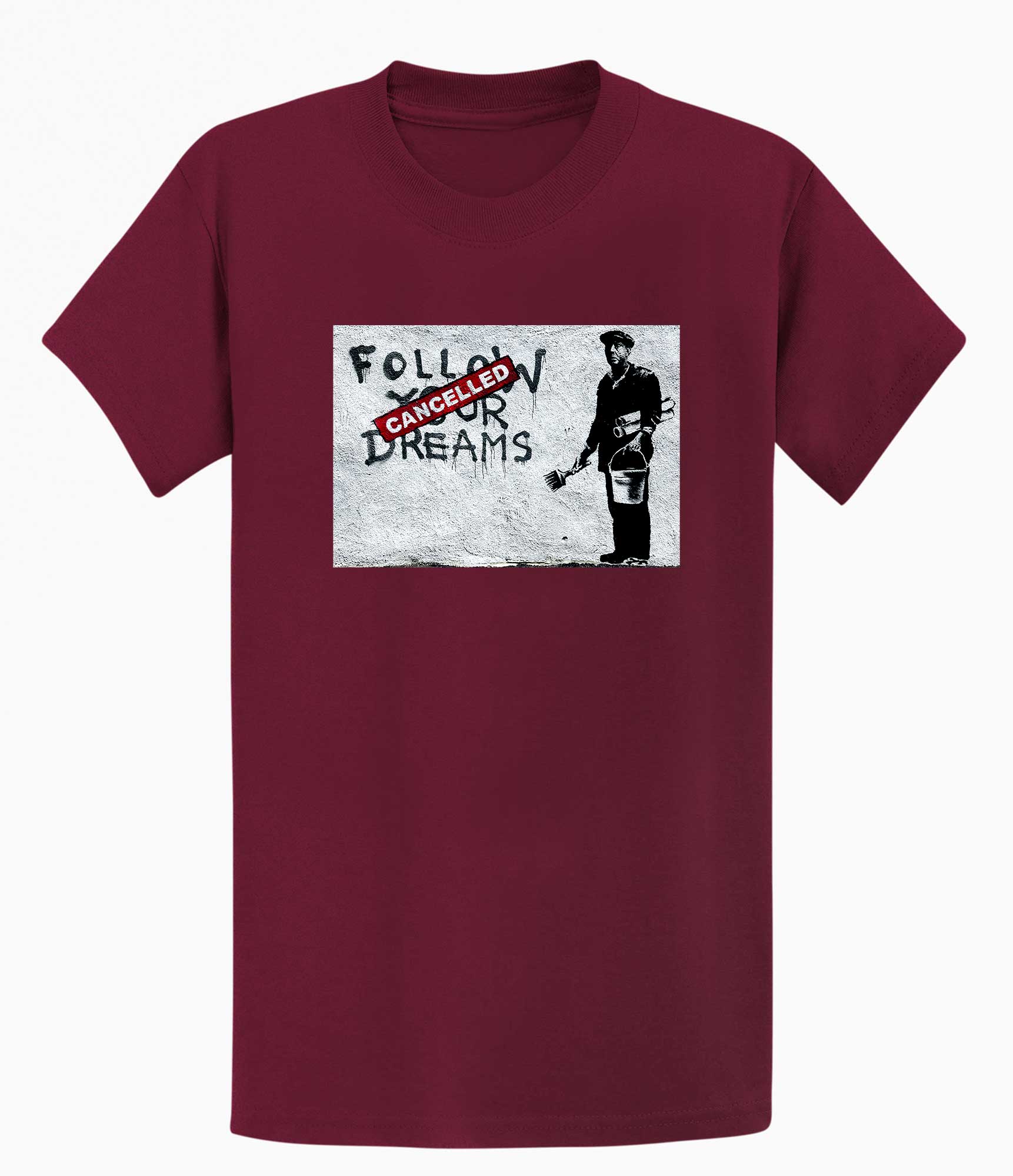 Image of Banksy T-shirt - Follow Your Dreams/Cancelled Banksy-Apparel
