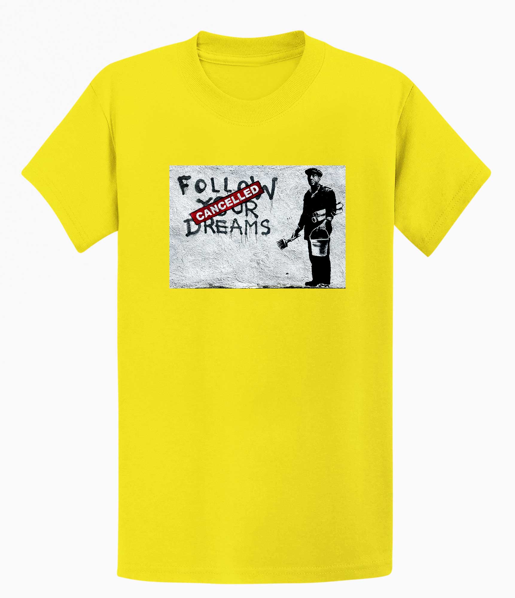 Image of Banksy T-shirt - Follow Your Dreams/Cancelled Banksy-Apparel