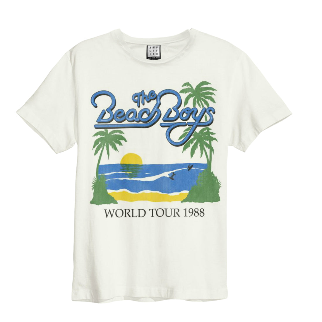 Image of The Beach Boys 1988 World Tour Amplified White Men's T-shirt