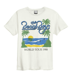 Image of The Beach Boys 1988 World Tour Amplified White Men's T-shirt