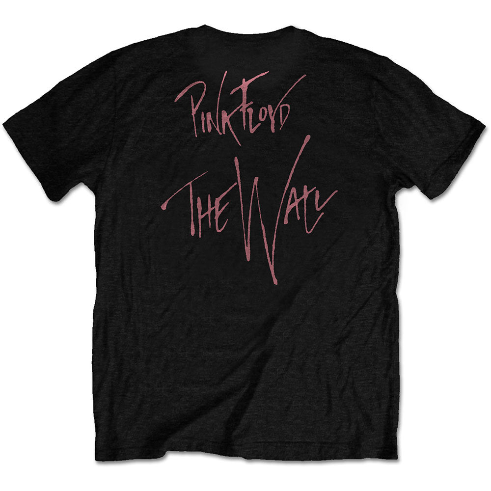 Official Pink Floyd 'The Wall Meadow' T-Shirt – Black Band Logo Tee With Back Print For Men