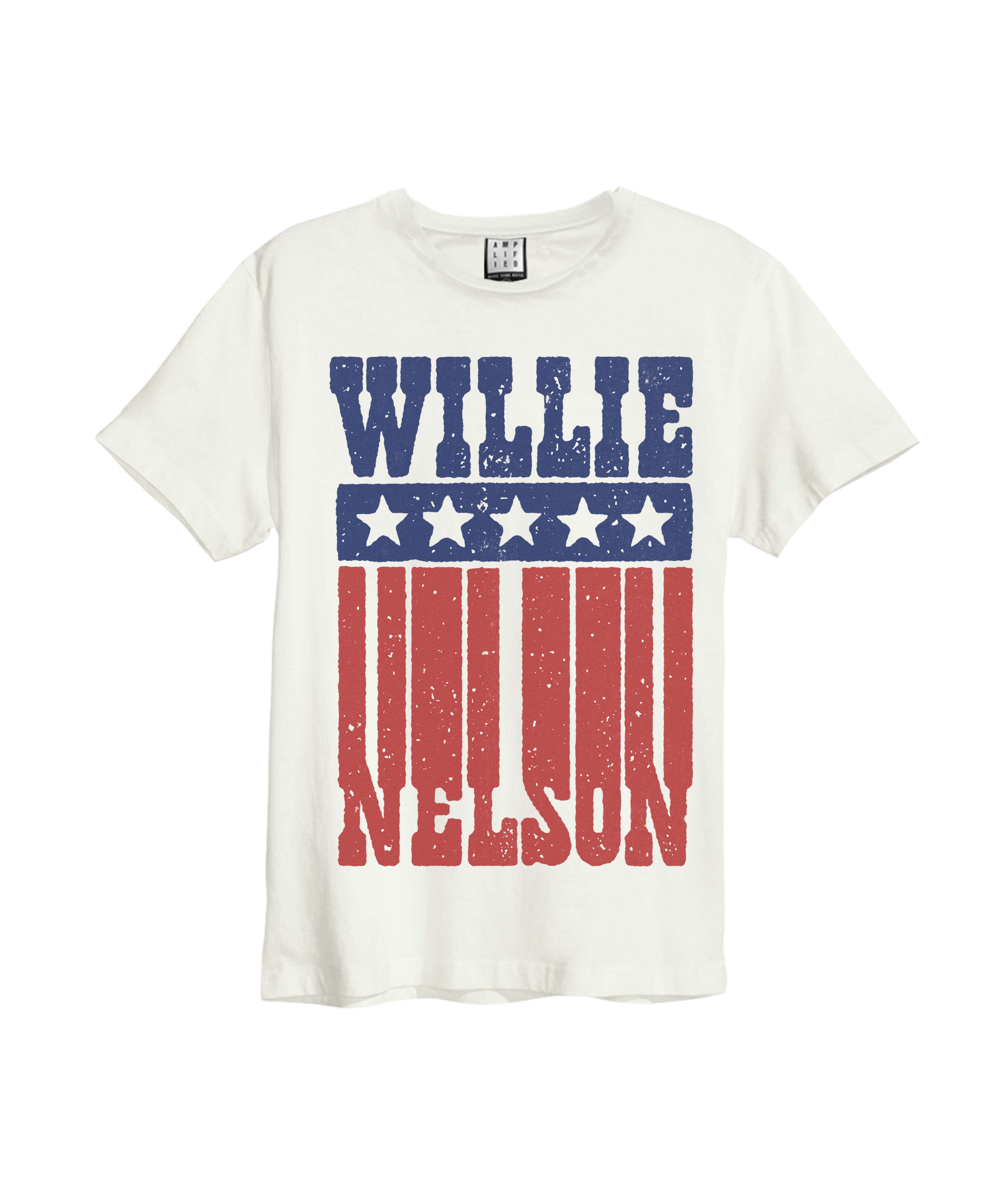 Image of Willie Nelson Amplified White Men's T-Shirt