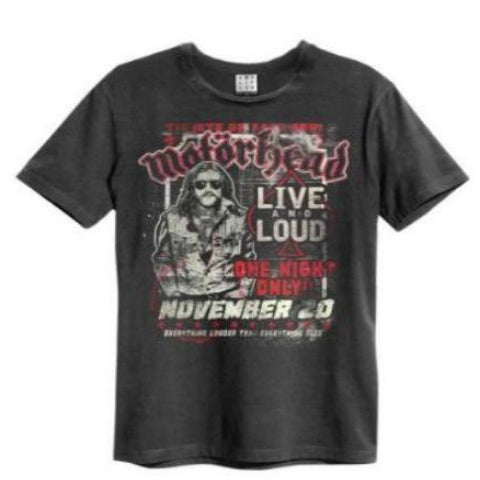 Mens' Motorhead  T-shirt - One Night Only, Charcoal