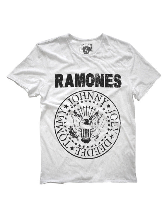 Ramones Logo Amplified Men's White T-shirt