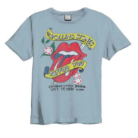 Image of The Rolling Stones Tattoo Amplified Men’s T-shirt in Blue