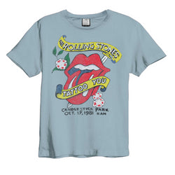 Image of The Rolling Stones Tattoo Amplified Men’s T-shirt in Blue