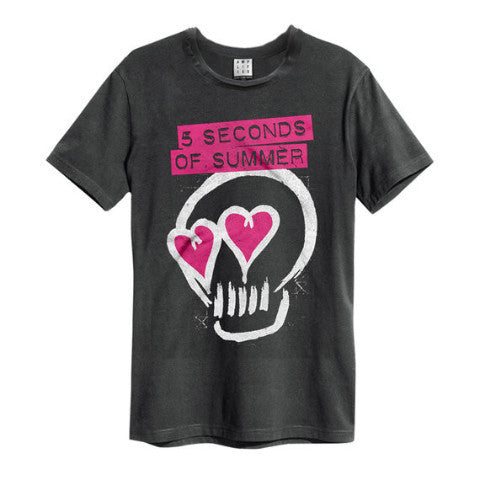 Image of 5 Seconds Of Summer Pink Heart Skull Men's T-shirt