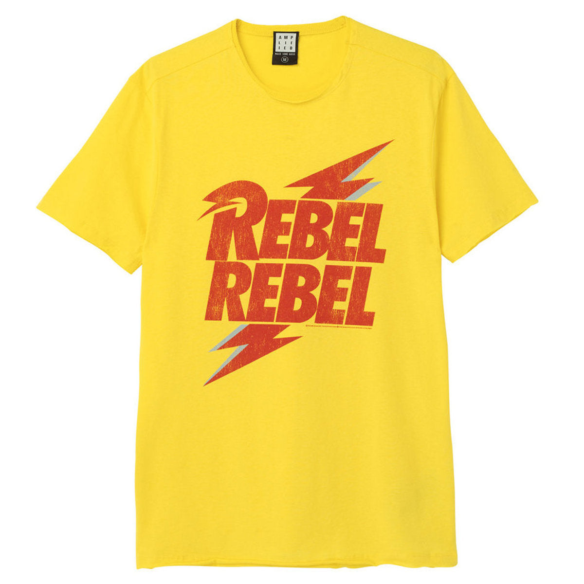 Image of David Bowie T Shirt - Rebel Rebel, Yellow Amplified