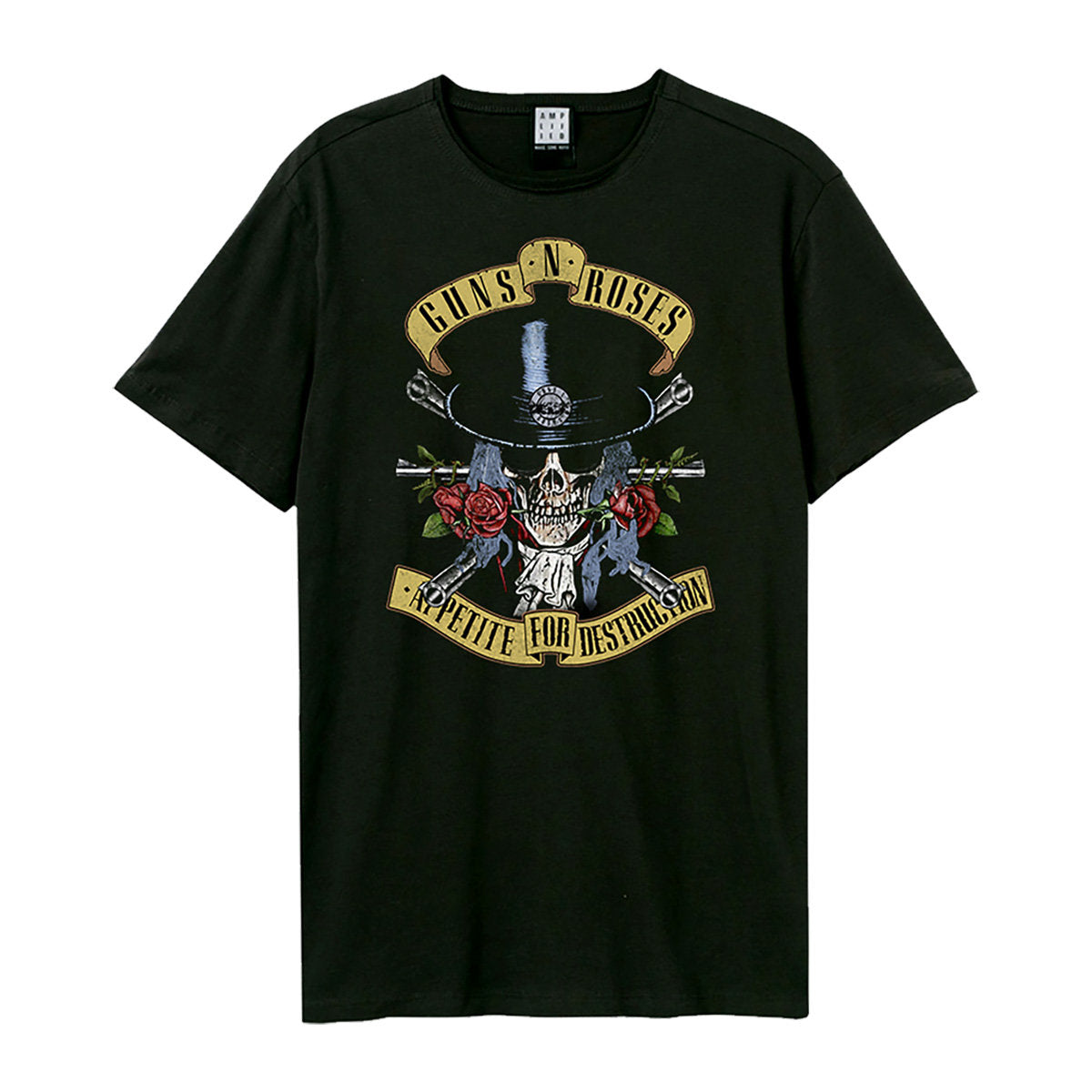Image of Guns N' Roses T-shirt - Top Hat Skull Amplified