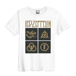 Image of Led Zeppelin Black Symbols White Amplified Men's T-shirt