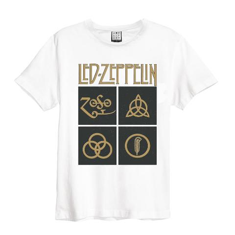 Led Zeppelin Black Symbols White Amplified Men's T-shirt