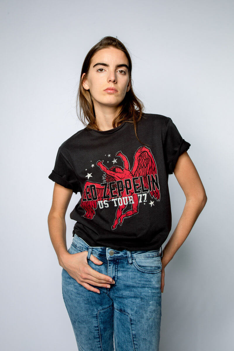 Image of Led Zeppelin US Tour 77-ICARUS Amplified Charcoal Men's T-shirt