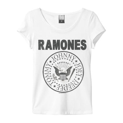 Ramones Logo Amplified White Women's T-shirt