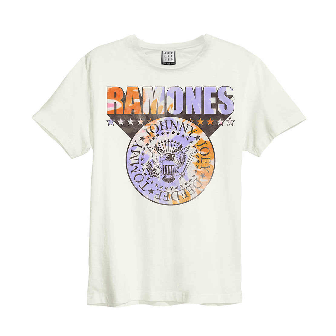 Image of Ramones Tie Dye Shield Men's White T-shirt