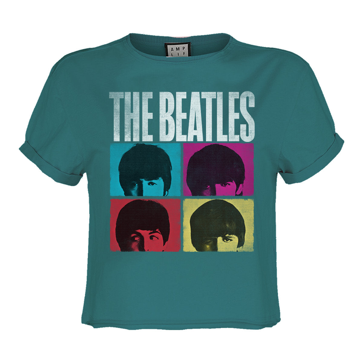 Image of The Beatles Crop Top T Shirt - Hard Days Night Amplified