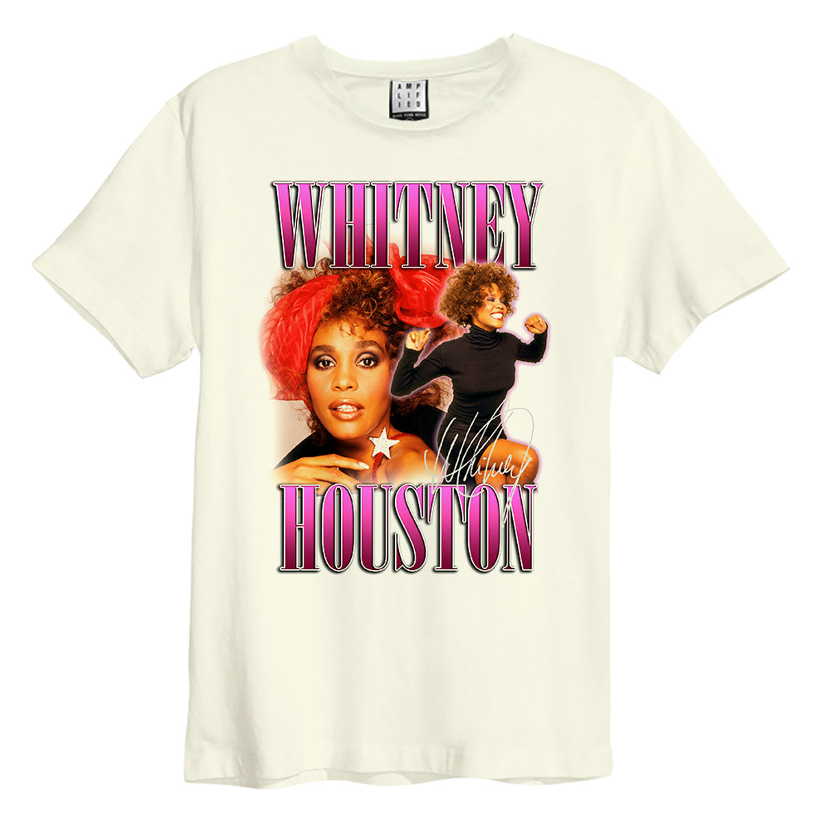 Image of Whitney Houston Men's T-shirt - Red Bow Beauty Amplified