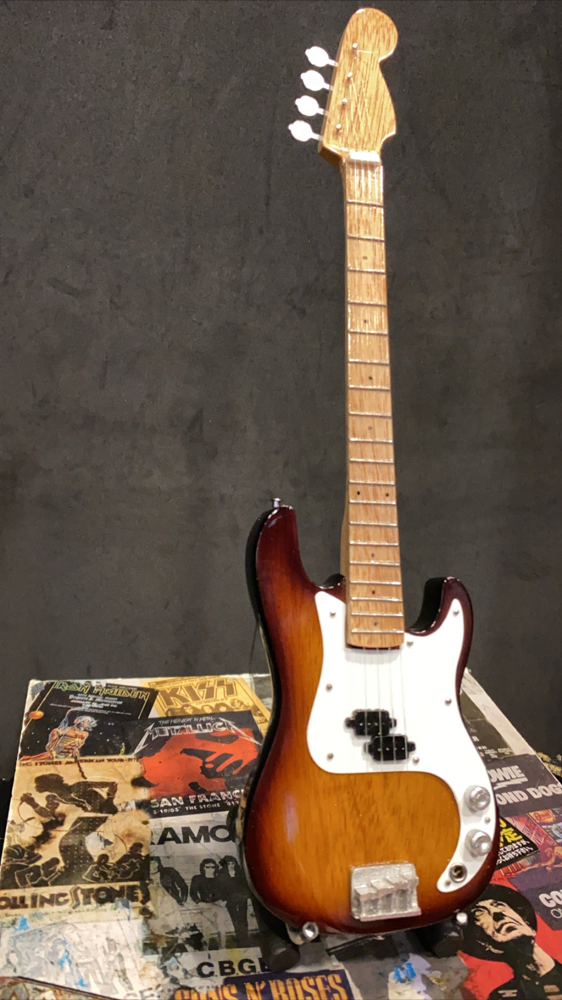 Image of Fender Precision Bass Sunburst Miniature Guitar