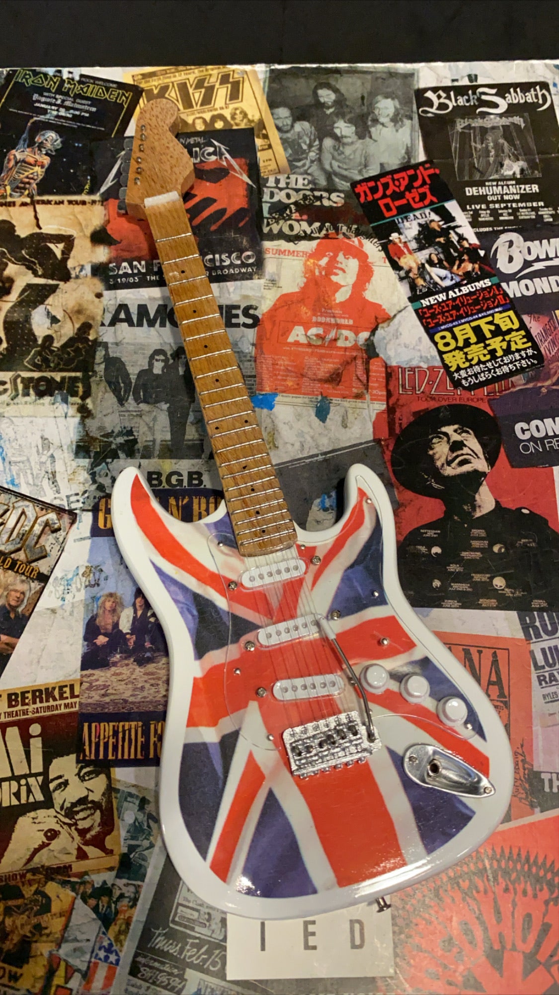 Image of Union Jack Stratocaster Miniature Guitar