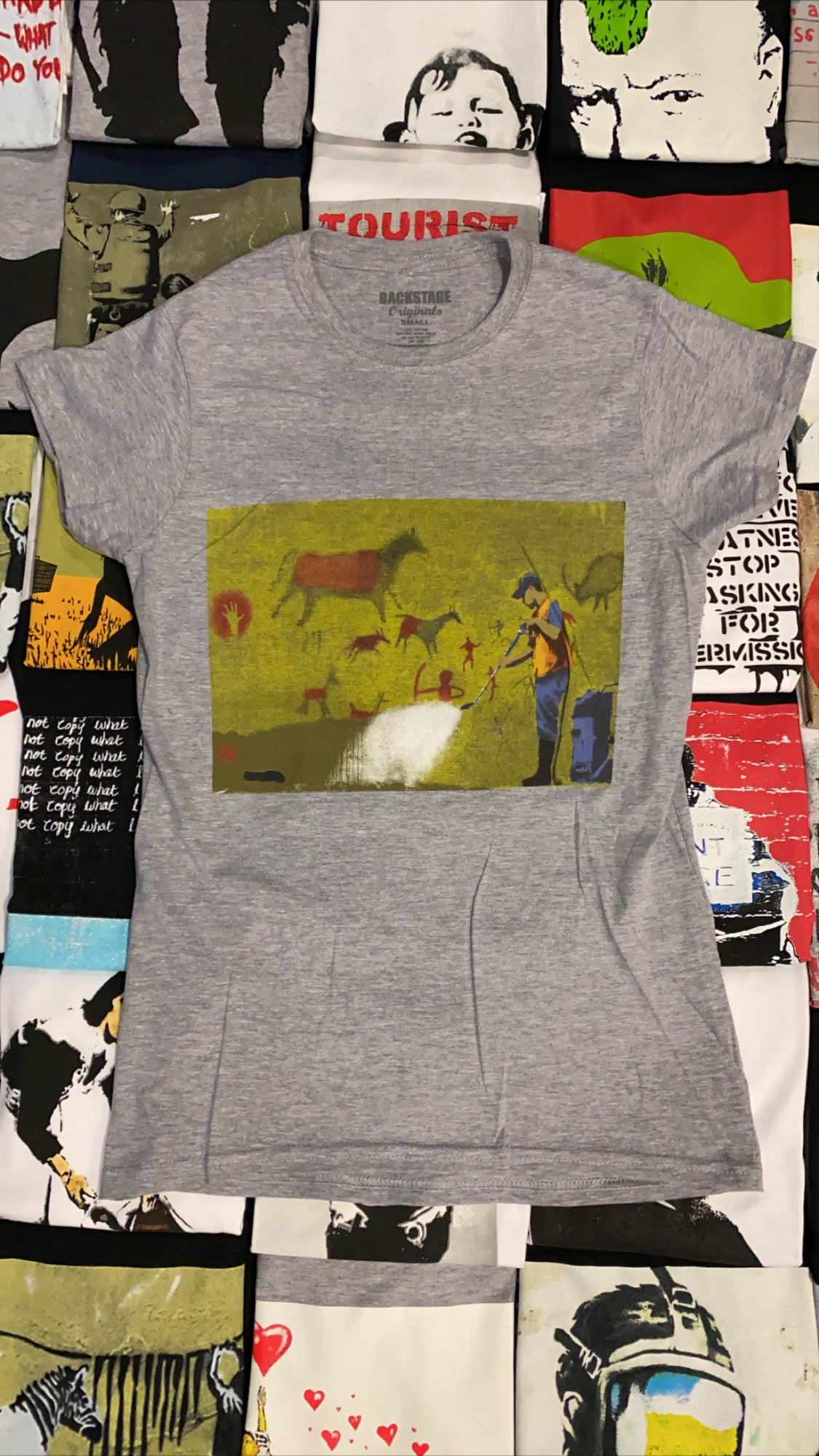 Image of Banksy Cave Painting Women's T-shirt