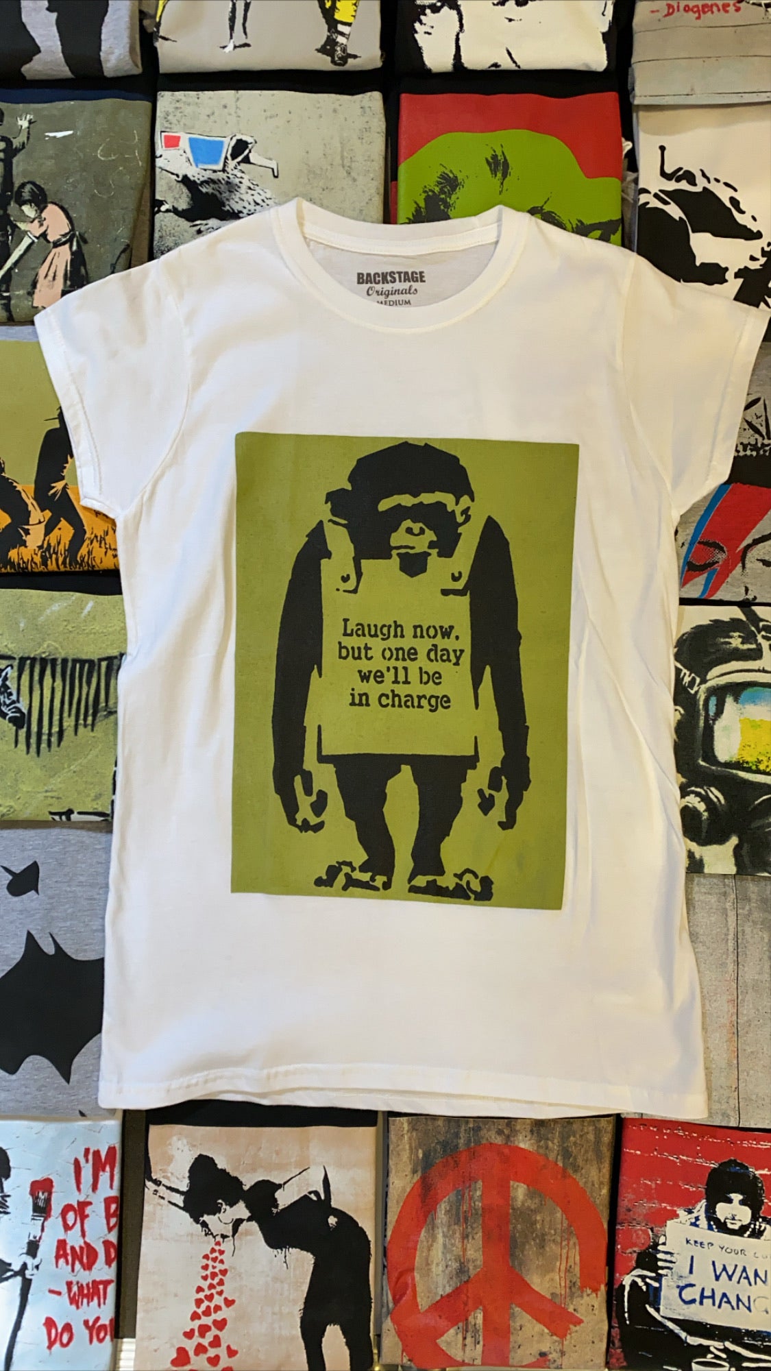 Image of Banksy Laugh Now Women's T-shirt