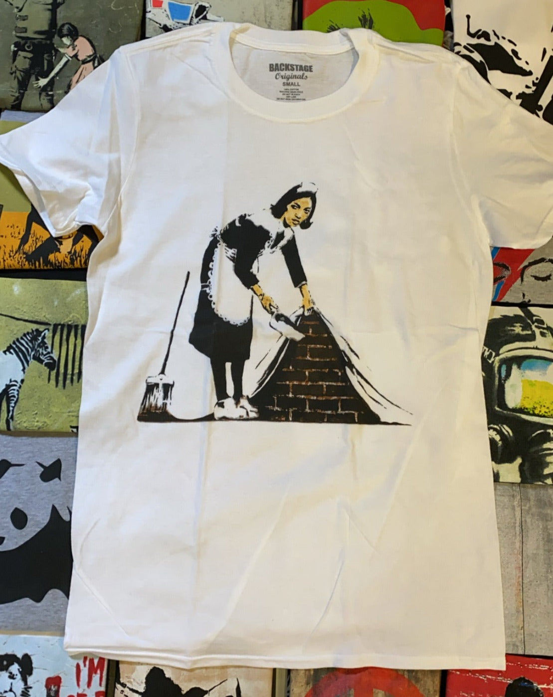 Image of Banksy Sweeping Under Carpet Men's T-shirt