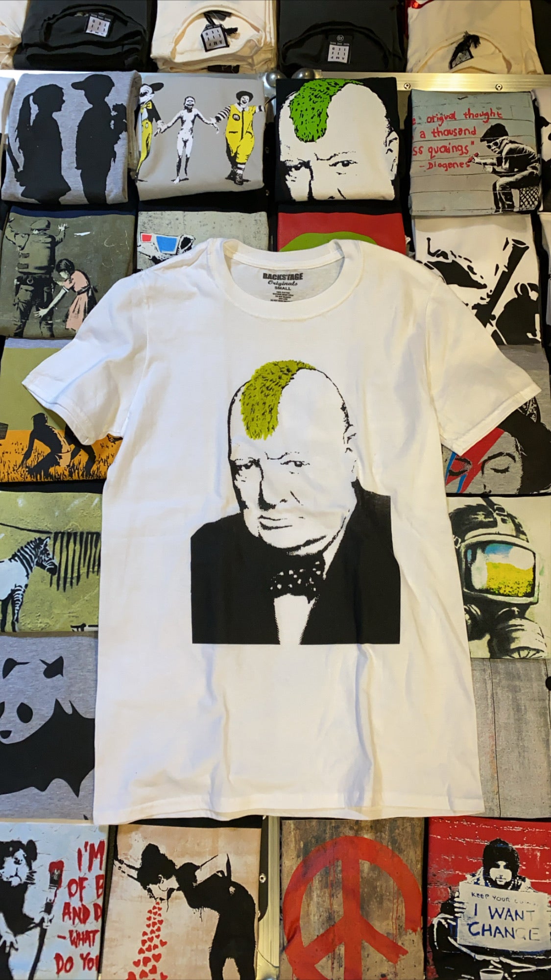 Image of Banksy Churchill Mohawk Men's T-shirt