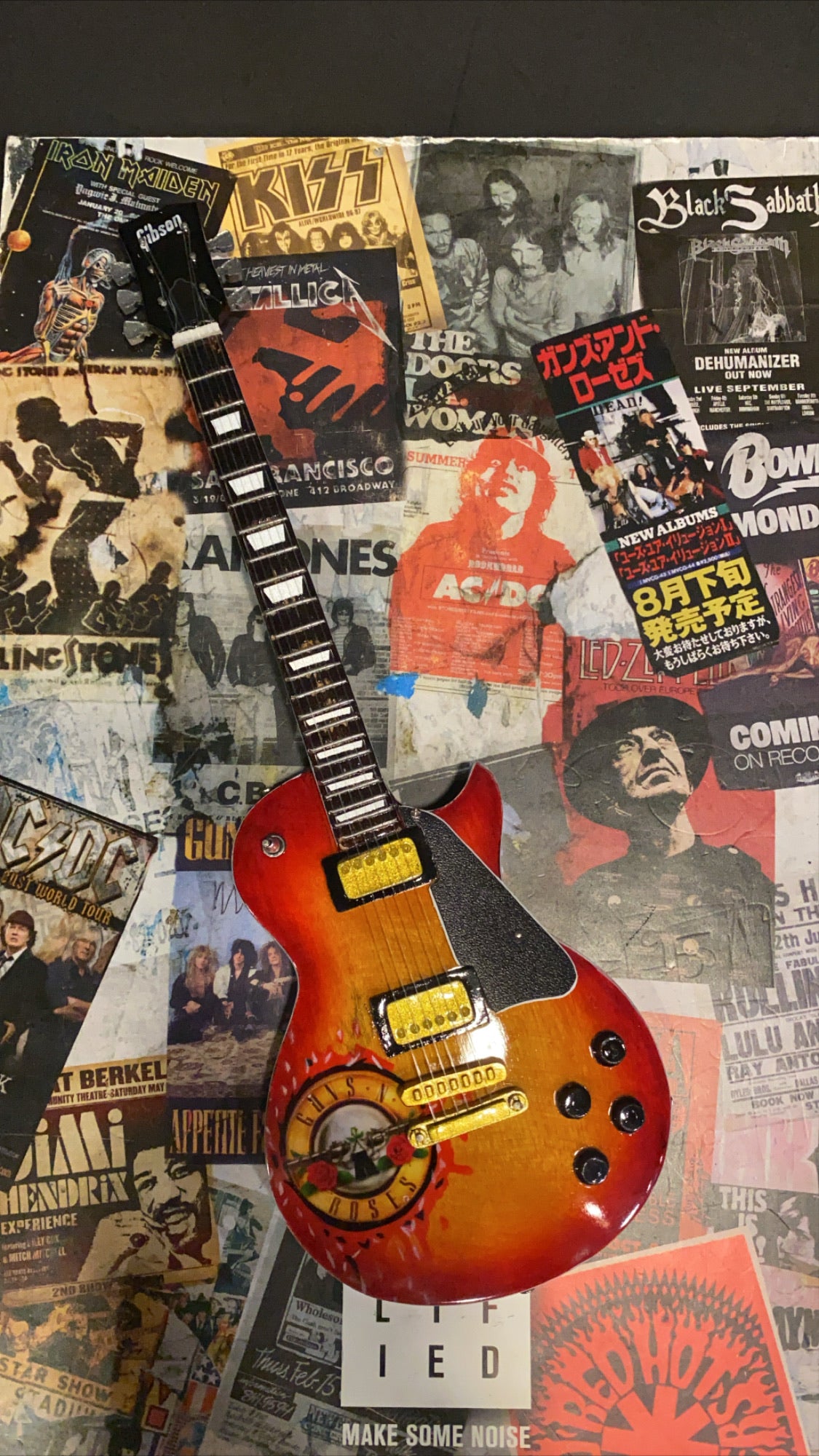 Image of Guns Roses miniature guitar