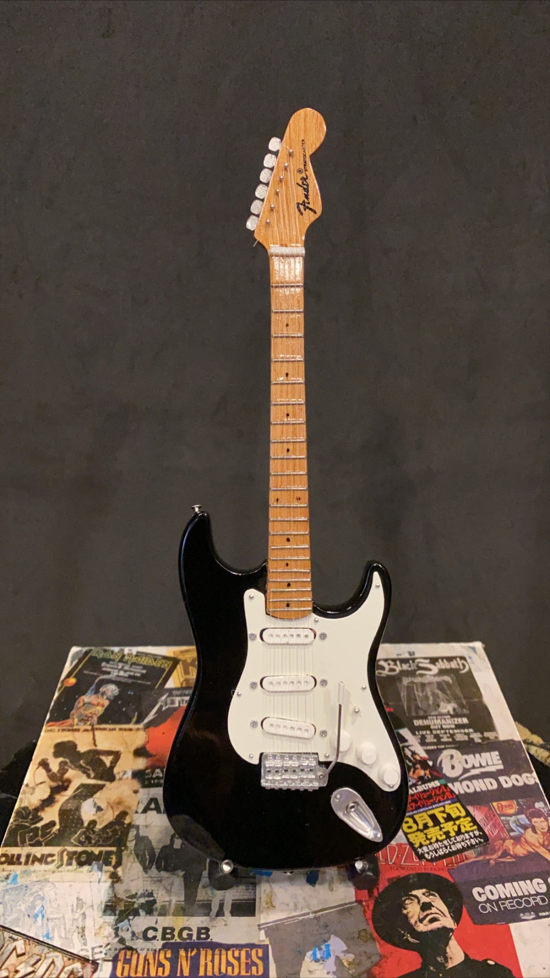 Image of Stratocaster Black Miniature Guitar