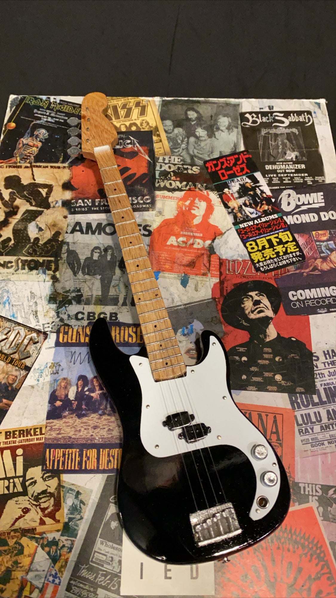 Image of Fender Precision Bass Black Miniature Guitar