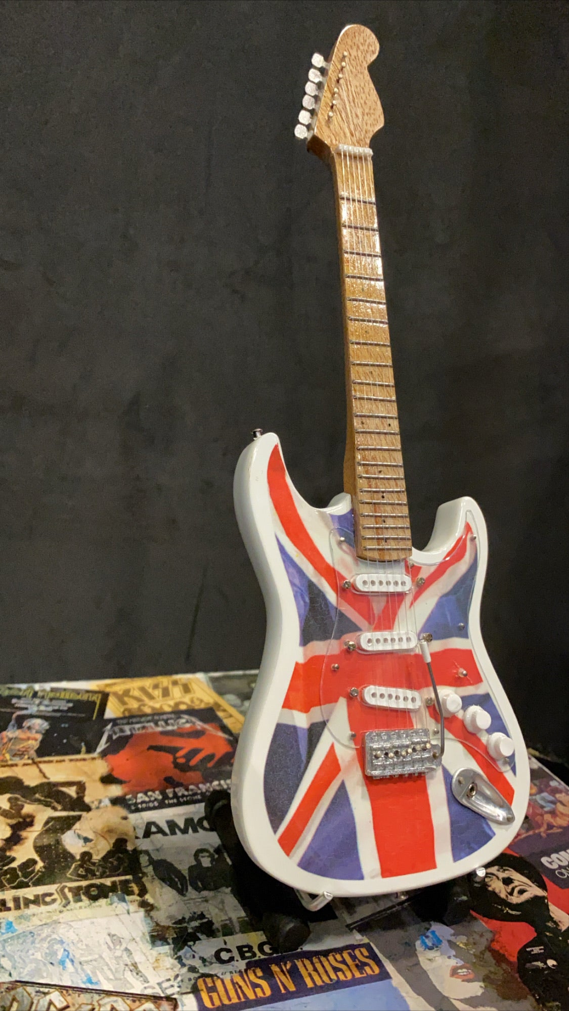 Image of Union Jack Stratocaster Miniature Guitar