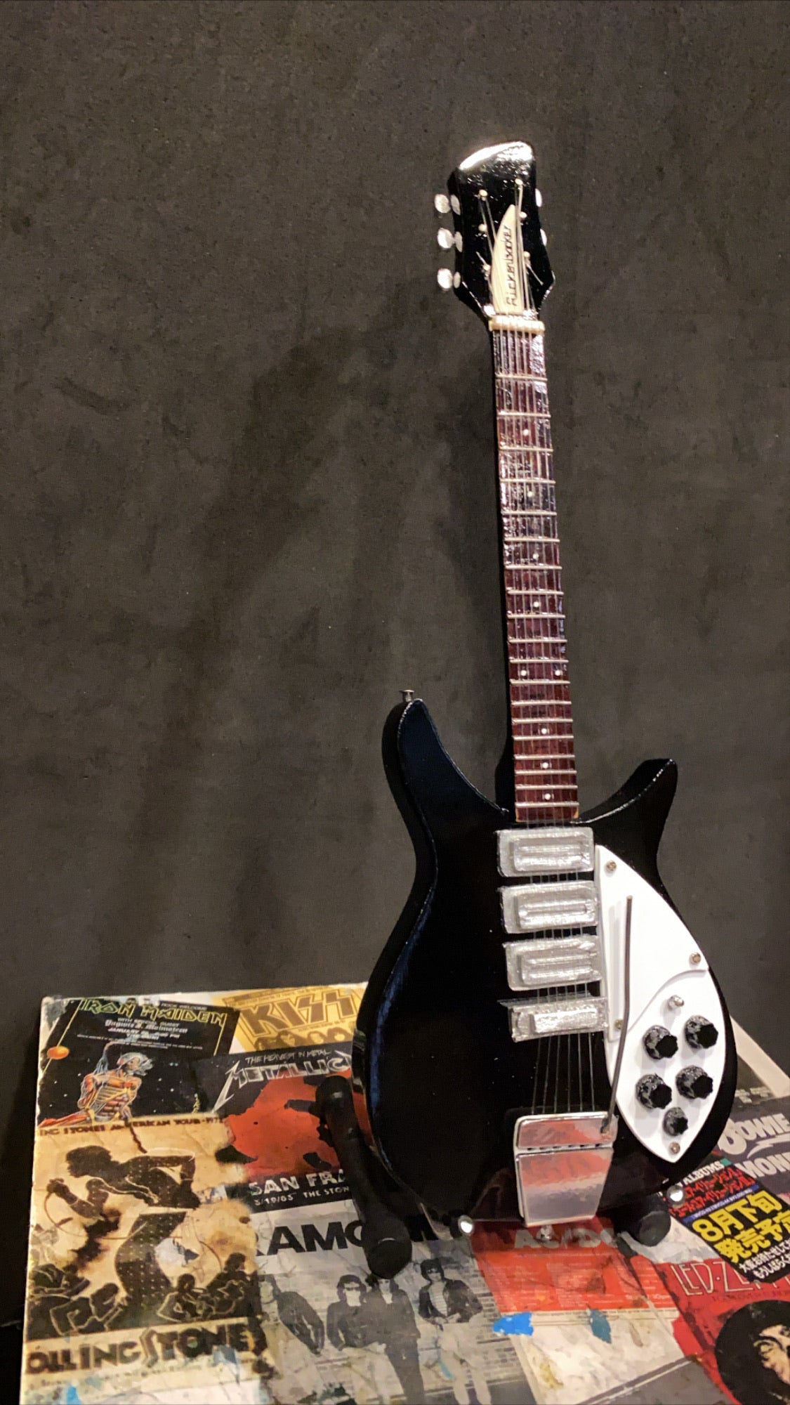 The Beatles John Lennon - 1963 Rickenbacker 325 Jetglo Miniature Guitar