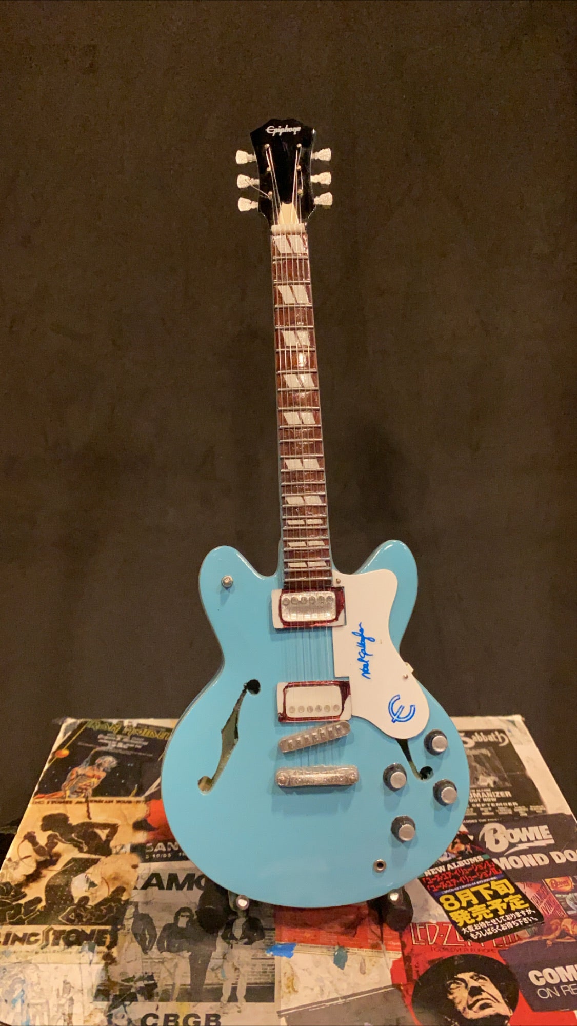 Image of Noel Gallagher Epiphone Miniature Guitar