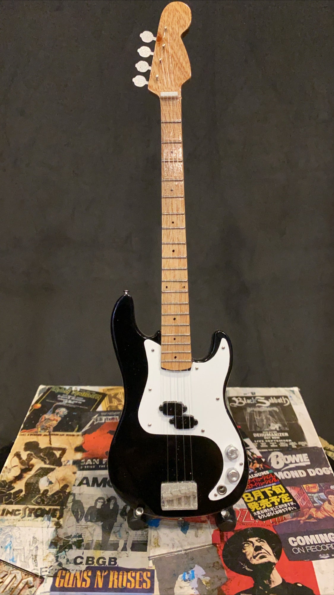 Fender Precision Bass Black Miniature Guitar