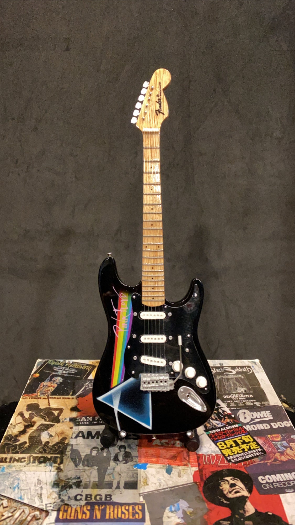 Image of Pink Floyd Dark Side Fender Miniature Guitar