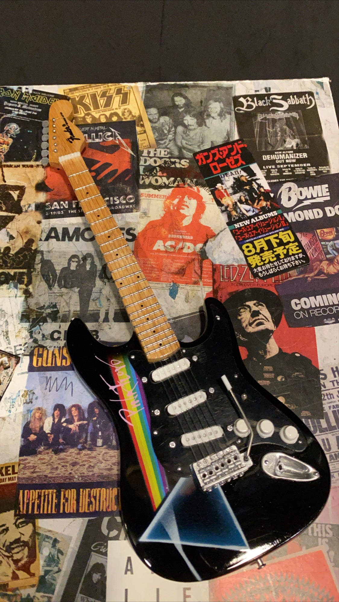 Image of Pink Floyd Dark Side Fender Miniature Guitar