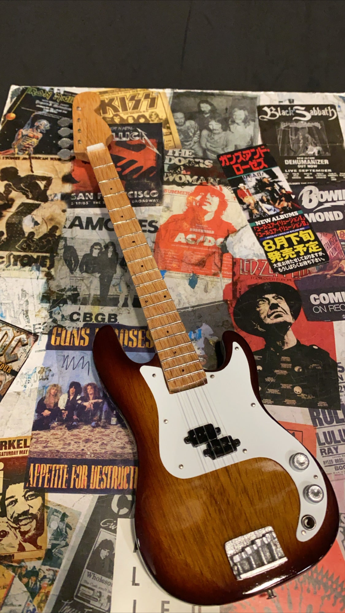 Image of Fender Precision Bass Sunburst Miniature Guitar