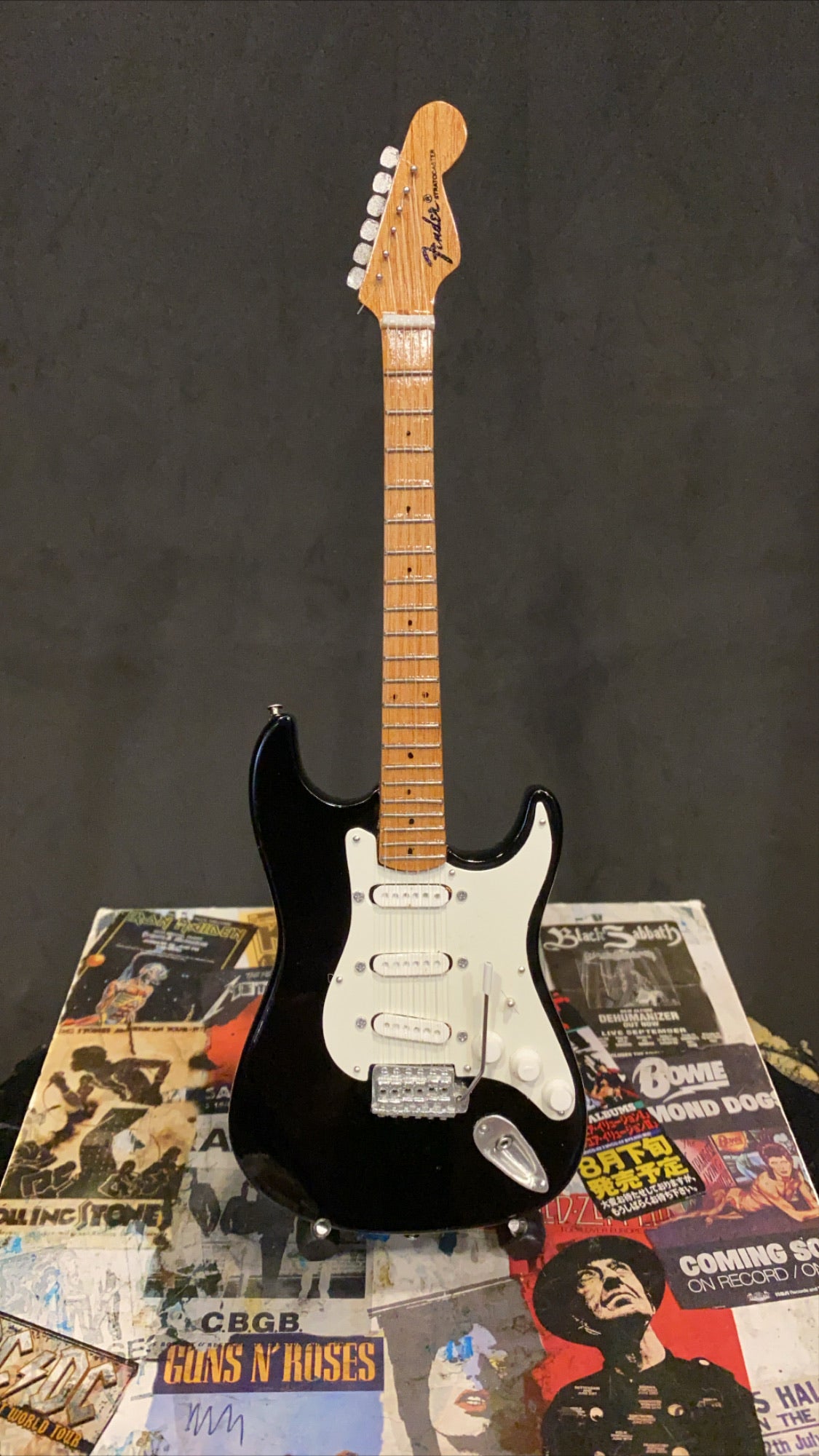 Image of Stratocaster Black Miniature Guitar