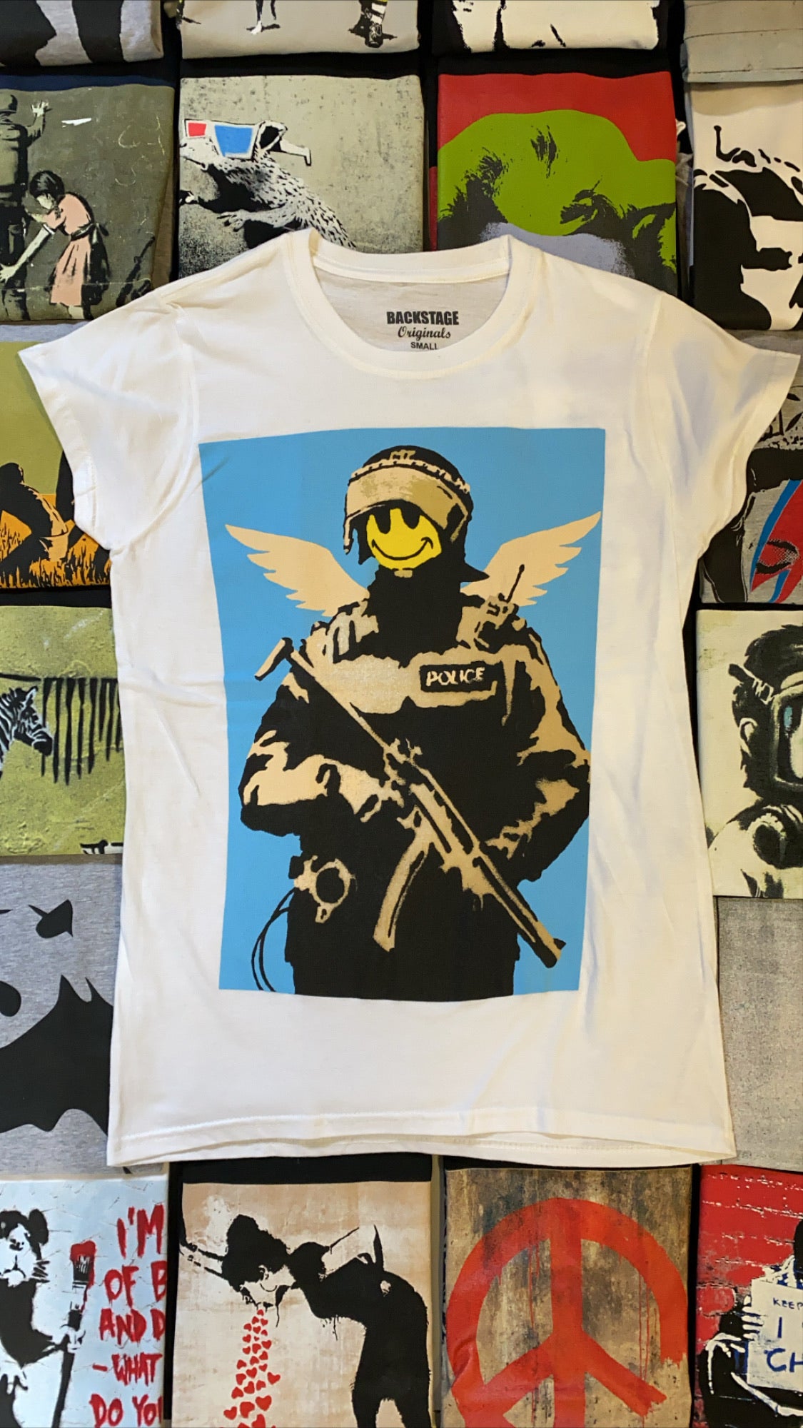 Image of Banksy Smiley Cop Women's T-shirt