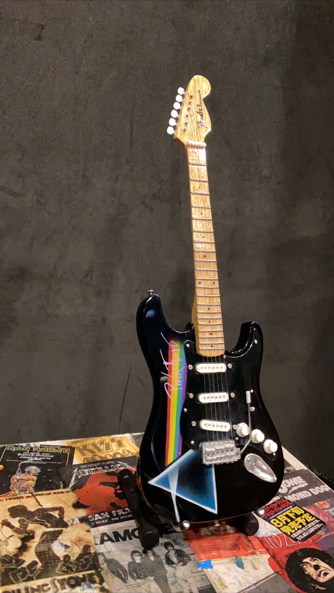 Image of Pink Floyd Dark Side Fender Miniature Guitar