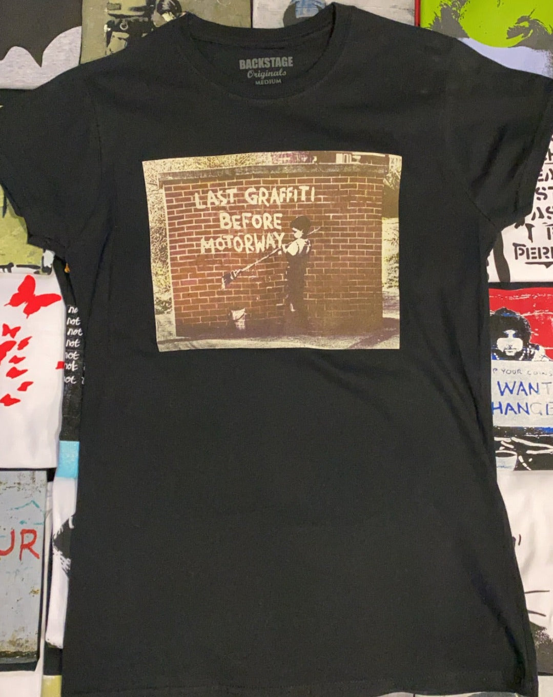 Image of Banksy Last Graffiti Women's T-shirt