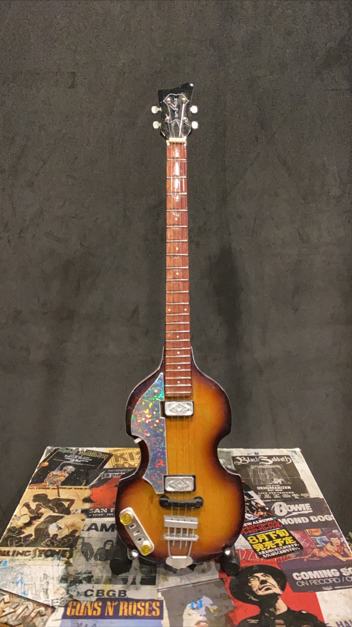 Image of The Beatles Paul McCartney Hofner Bass Miniature Guitar